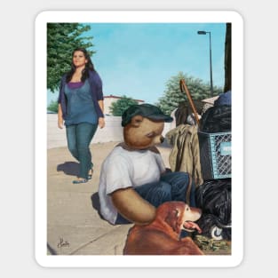 Homeless Teddy Sticker